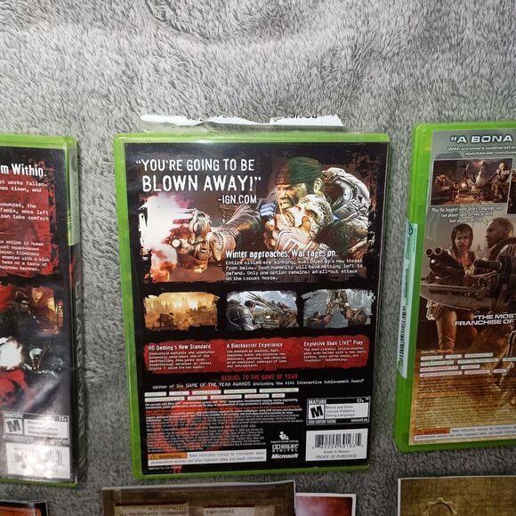 Gears of War 1, 2 & 3 Bundle Of Xbox 360 Video Games Lot Complete W/ Manuals CIB - Picture 11 of 16
